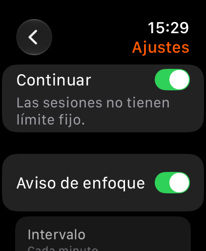 Ajustes de ritmo, sensación y prórroga de los avisos