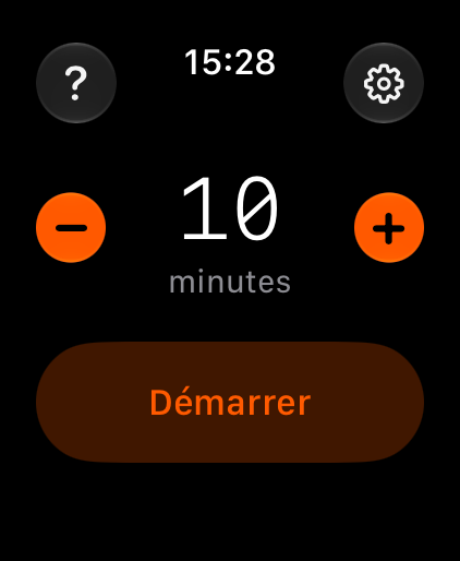Réglage de la durée de séance en minutes