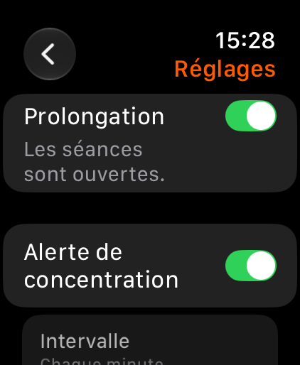 Réglages du rythme, du ressenti et de la prolongation